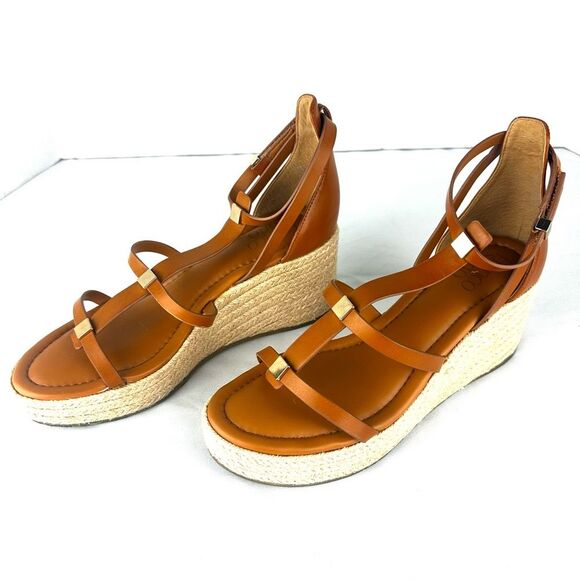 Franco Sarto Pana Platform Wedge brown Open toe Strappy Sandal Sz 8.5 - Picture 4 of 14